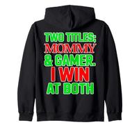 Mamá & Gamer I Win at Both Cute Mother Christmas Gaming Mom Sudadera con Capucha