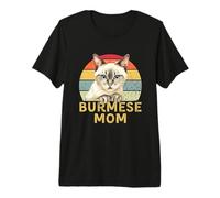 Mamá, Gato Birmano, Divertido, Retro, Vintage, «Amo a mi Gato» Camiseta Premium