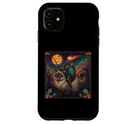 Mamá Gato Ragdoll Halloween Caballero Luna Calabaza Carcasa para iPhone 11