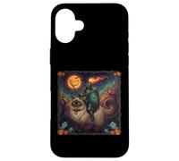Mamá Gato Ragdoll Halloween Caballero Luna Calabaza Carcasa para iPhone 16 Plus