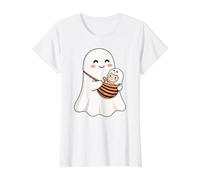 Mama Ghost and Baby Ghost Cute Halloween Mom Boo Cute Family Camiseta gráfica económica, Mujer, Blanco, XS