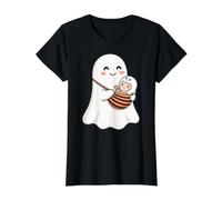Mama Ghost and Baby Ghost Cute Halloween Mom Boo Cute Family Camiseta gráfica económica, Mujer, Negro, M