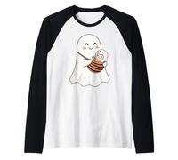 Mama Ghost and Baby Ghost Cute Halloween Mom Boo Cute Family Camiseta Manga Raglan