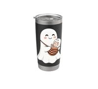 Mama Ghost and Baby Ghost Cute Halloween Mom Boo Cute Family Vaso térmico de acero inoxidable de doble pared