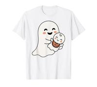 Mama Ghost and Baby Ghost Cute Halloween Mom Boo Family Camiseta gráfica económica, Hombre, Blanco, XL