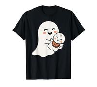 Mama Ghost and Baby Ghost Cute Halloween Mom Boo Family Camiseta gráfica económica, Hombre, Negro, M