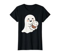Mama Ghost and Baby Ghost Cute Halloween Mom Boo Family Camiseta gráfica económica, Mujer, Negro, S