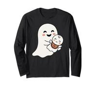 Mama Ghost and Baby Ghost Cute Halloween Mom Boo Family Manga Larga