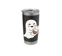 Mama Ghost and Baby Ghost Cute Halloween Mom Boo Family Vaso térmico de acero inoxidable de doble pared