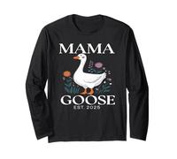Mama Goose Est. 2025 Diseño de flores silvestres para nuevas mamás Manga Larga
