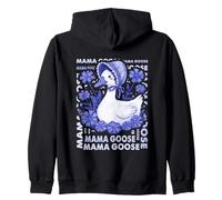 Mama Goose Hermosa Obra De Arte Floral Azul Sudadera con Capucha