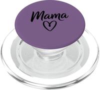 Mama Heart - Letras Minimalistas Motherhood - Morado Ciruela PopSockets PopGrip para MagSafe