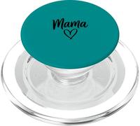 Mama Heart - Letras Minimalistas Motherhood - Verde Azulado PopSockets PopGrip para MagSafe
