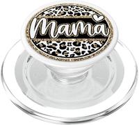 Mama Leopard Print Heart Pattern Aesthetic Motherhood PopSockets PopGrip para MagSafe