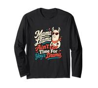 Mamá Llama No Hay Tiempo para el Drama Broma Llama Humor Manga Larga