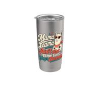 Mamá Llama No hay tiempo para el drama Broma Llama Humor Vaso térmico de acero inoxidable de doble pared