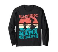 Mamá más feliz en la Tierra Día de la Madre Familia Amor Mujeres Manga Larga