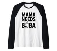 Mama Needs Boba, Lindo Amante del té de Burbujas Camiseta Manga Raglan