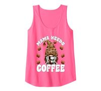 Mama Needs Coffee Saying For Funny GNOME Lover Pink Coffee Camiseta sin Mangas