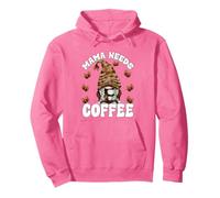 Mama Needs Coffee Saying For Funny GNOME Lover Pink Coffee Sudadera con Capucha
