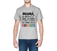 Mamá No Importa Lo Que La Vida Te Lance Grey Men's T-Shirt tee