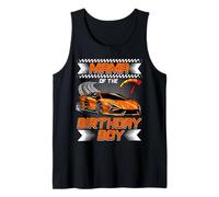 Mama of The Birthday Boy Race Car Party Family Matching Camiseta sin Mangas