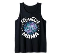 Mama of The Birthday con Forma de Concha de Sirena y Flores Rosas a Juego Camiseta sin Mangas