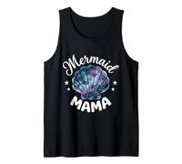 Mama of The Birthday con Forma de Concha de Sirena y Flores Rosas a Juego Camiseta sin Mangas