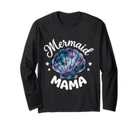 Mama of The Birthday con Forma de Concha de Sirena y Flores Rosas a Juego Manga Larga