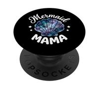 Mama of The Birthday con Forma de Concha de Sirena y Flores Rosas a Juego PopSockets PopGrip Adhesivo