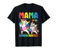 Mama of the Birthday Princess Dabbing Princess Unicorn Mom Camiseta