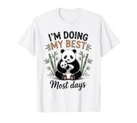 Mamá Panda Doing My Best Most Days Cute Baby Cub Bear Camiseta