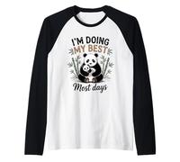 Mamá Panda Doing My Best Most Days Cute Baby Cub Bear Camiseta Manga Raglan