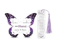 Mamá Regalos Día de la Madre Apreciar Regalo para Cumpleaños Mami Regalo Día de la Familia Mujeres Navidad Carteles y Placas Marcapáginas Acrílico 2 Piezas Mariposa de Año Nuevo para Ella