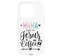 Mama Runs on Coffee and Jesus,Fueled by Jesus and Coffee Mom Carcasa para iPhone 15 Pro