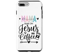 Mama Runs on Coffee and Jesus,Fueled by Jesus and Coffee Mom Carcasa para iPhone 7 Plus/8 Plus