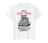 Mamá salvaje divertido mapache mamá criando el día de la madre maternidad Camiseta
