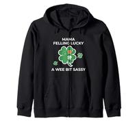 Mamá sintiéndose afortunada - Día de San Patricio descarado Sudadera con Capucha