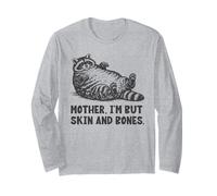 Mamá Soy Pero Piel y Huesos Divertido Mapache Manga Larga