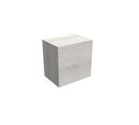 Mama Store Atena Cubotto Estantería con Puerta en Kit, Roble Blanco Laminado, L. 30 x P. 22 x H. 30 cm
