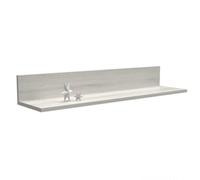 Mama Store Estante 90 cm en L de Pared, Roble Blanco, 90 cm x 22 cm x 13 cm