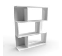 Mama Store Librería divisoria Modular versátil Minimalista con 3 estantes - Blanco ártico 70 x 87 x 20 cm