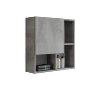 Mama Store Mueble de Pared con Puerta asimétrica, Gris hormigón, 71 x 22 x 71 cm