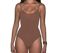Mama Stuff SlimSkins Shapewear - Body Reductor Invisible sin Costuras con Tanga | Control Abdominal y Efecto Reductor para Mujer, Ideal para Postparto y Uso Diario (Marrón, 3XL/4XL)