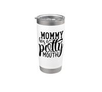 Mamá tiene una boca para ir al baño Madre divertida Vaso térmico de acero inoxidable de doble pared