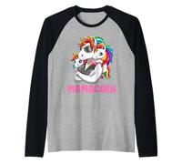 Mamá Unicornio con Dos Hijos Mamá Guay Camiseta Manga Raglan