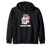 Mamá Unicornio Guay con Dos Hijos Sudadera con Capucha