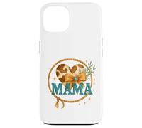 Mama Western Cow Print Lasso Heart Watercolor Carcasa para iPhone 13