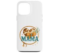 Mama Western Cow Print Lasso Heart Watercolor Carcasa para iPhone 13 Pro MAX
