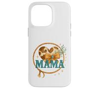 Mama Western Cow Print Lasso Heart Watercolor Carcasa para iPhone 14 Pro MAX